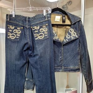 Cotton denim vintage suit
